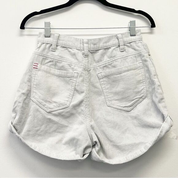 BDG Urban Outfitters Corduroy High-Rise Cuff Shorts Light Grey SZ 26 Y2K Vintage - Picture 2 of 8